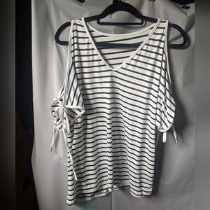 Striped V-Neck Women's Top